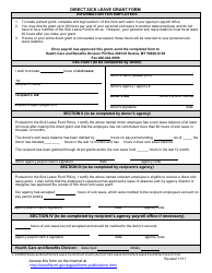 Direct Sick Leave Grant Form - Montana, Page 2