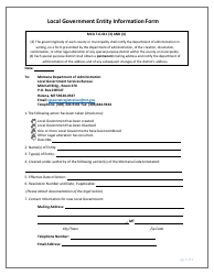 Document preview: Local Government Entity Information Form - Montana