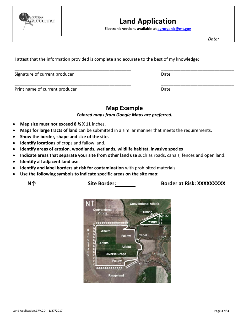 Land Application Form - Montana, Page 3