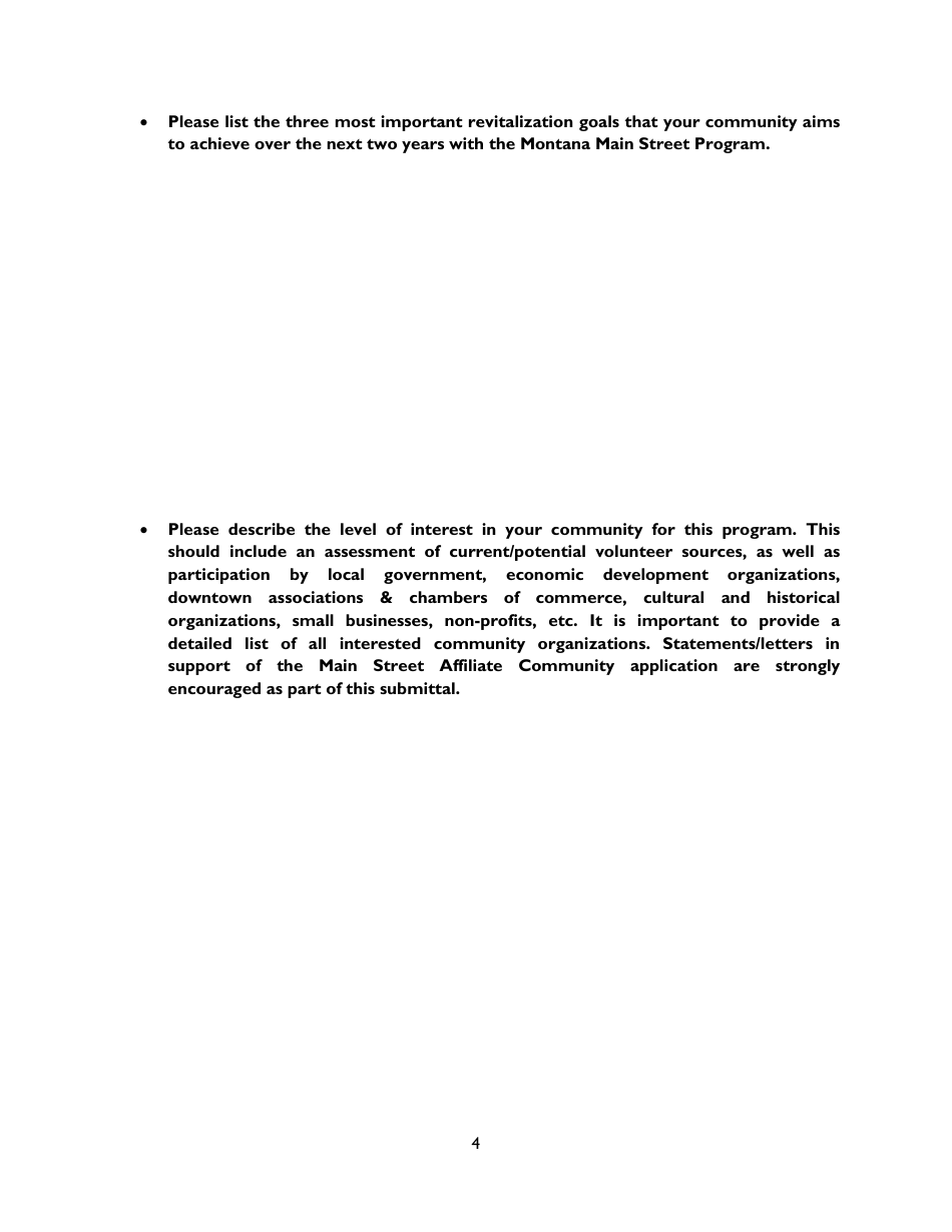 Affiliate Member Community Application Form - Montana Main Street (Mms) Program - Montana, Page 4