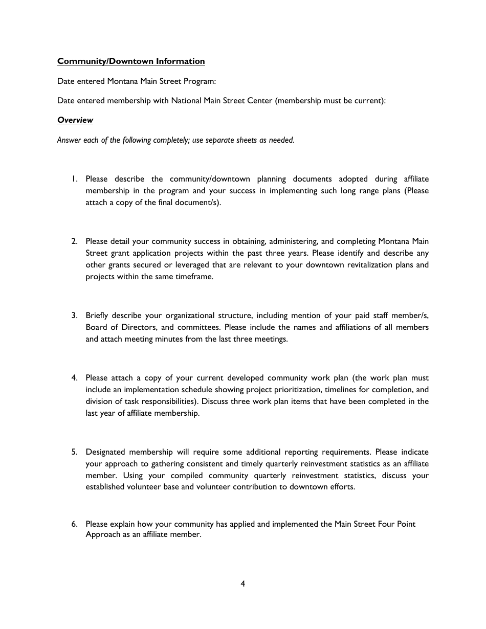 Tier Advancement Application - Montana, Page 4