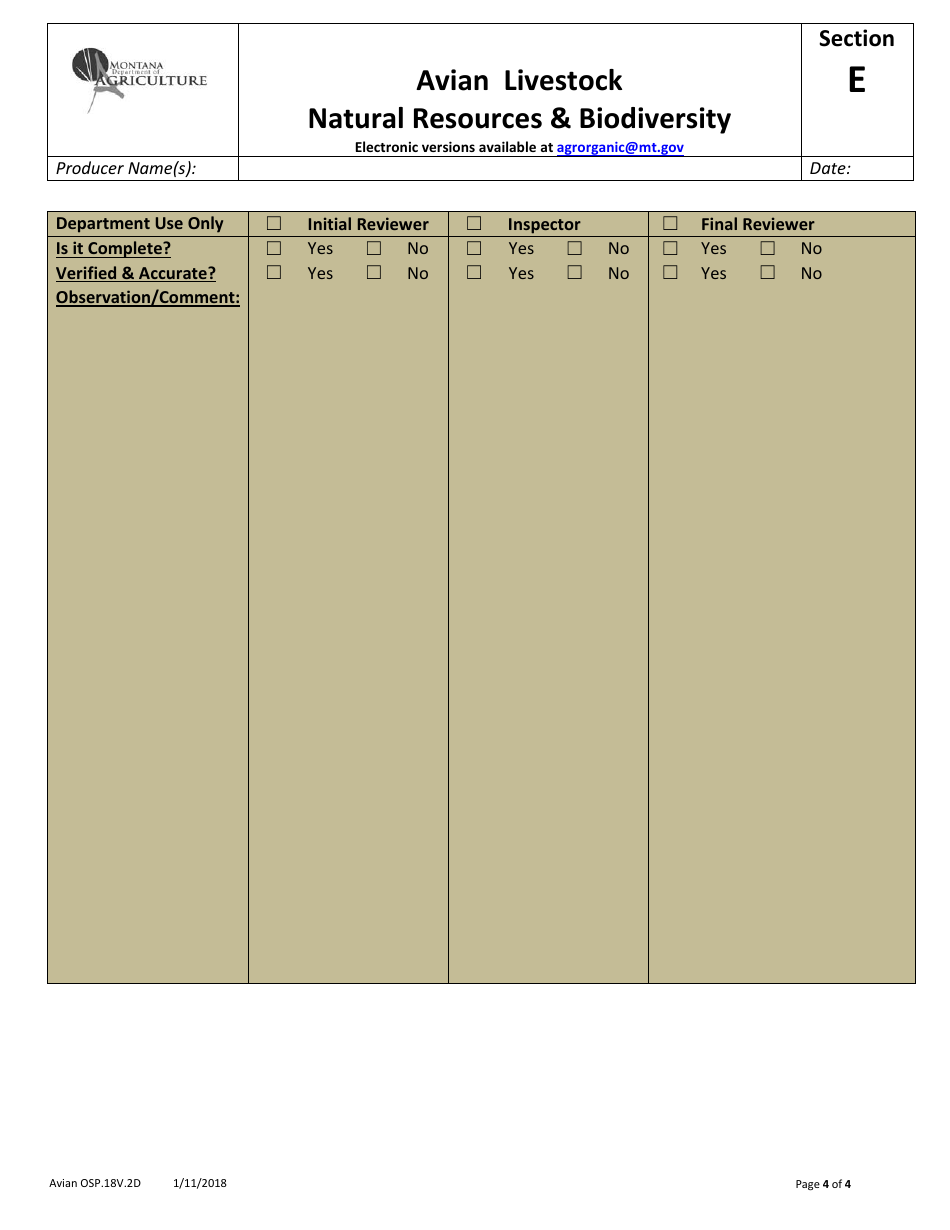 Avian Production Operation Profile - Montana, Page 12