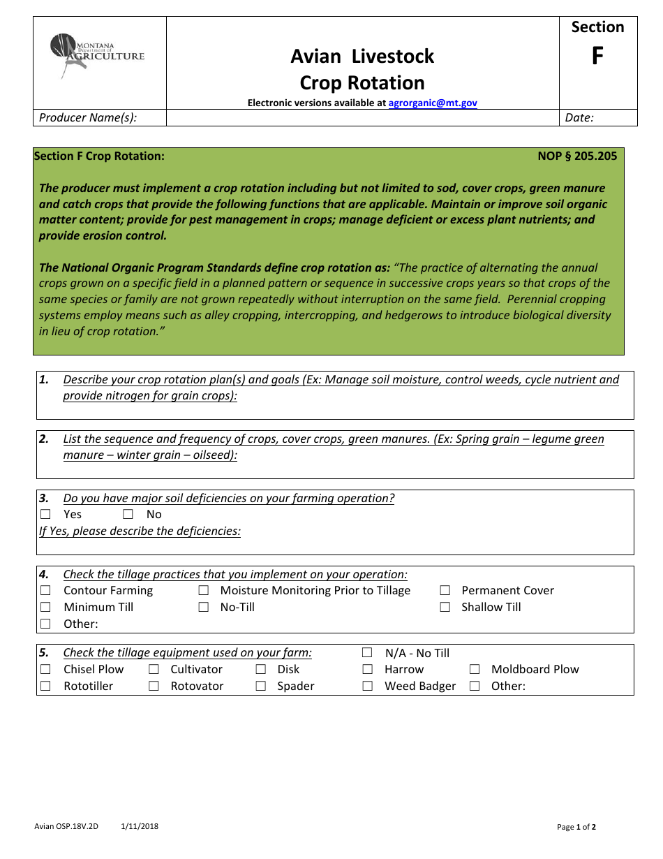 Avian Production Operation Profile - Montana, Page 13