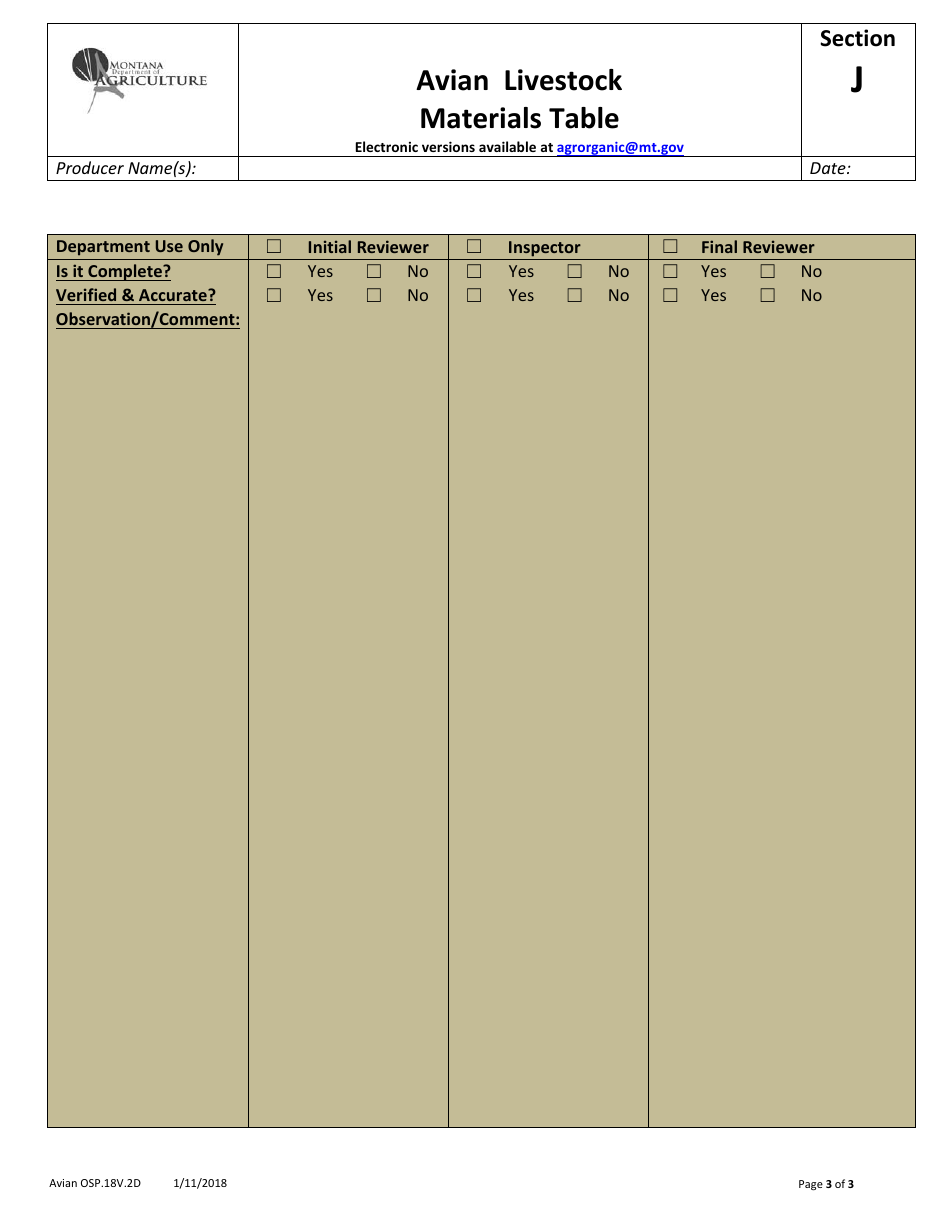 Avian Production Operation Profile - Montana, Page 22