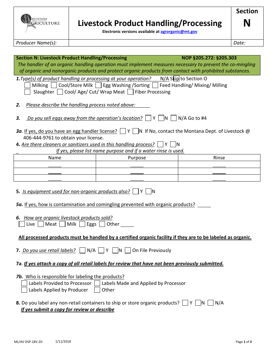 Avian Production Operation Profile - Montana, Page 32
