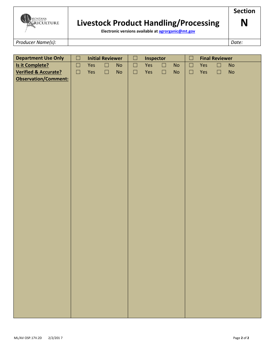 Avian Production Operation Profile - Montana, Page 33