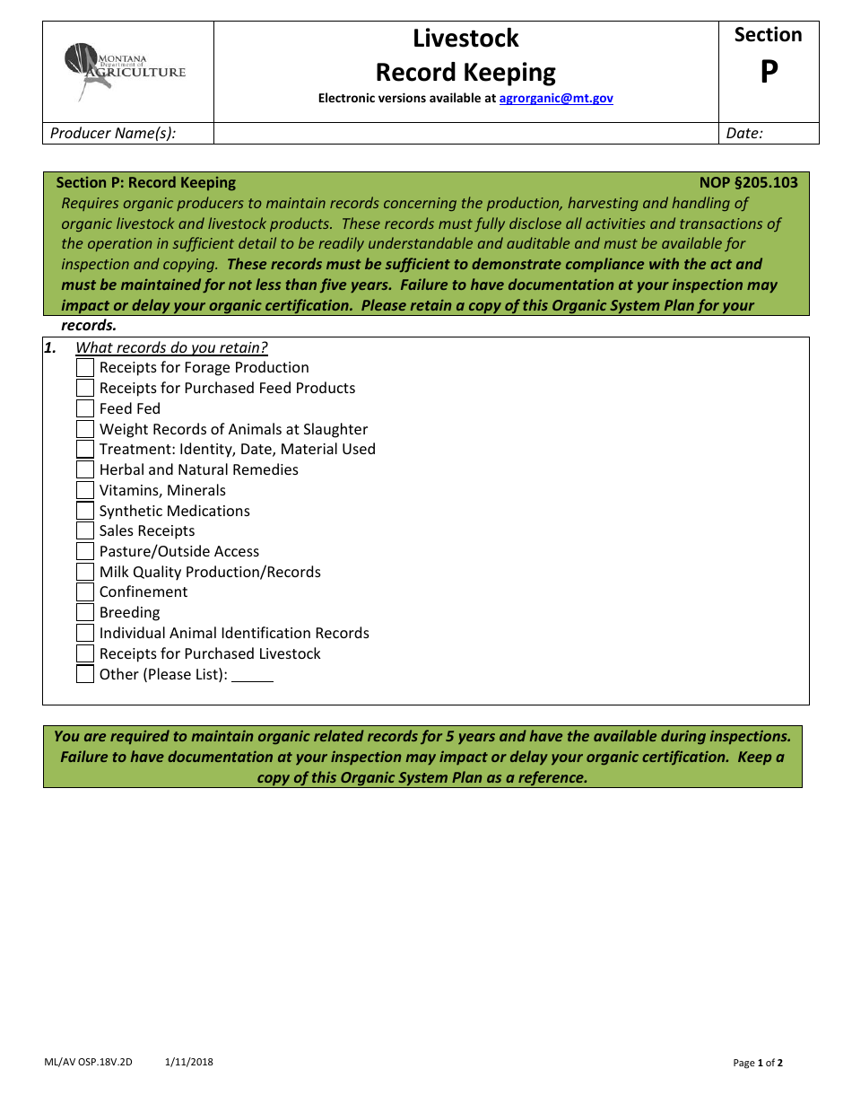 Avian Production Operation Profile - Montana, Page 37