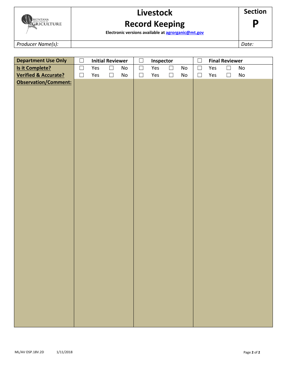 Avian Production Operation Profile - Montana, Page 38