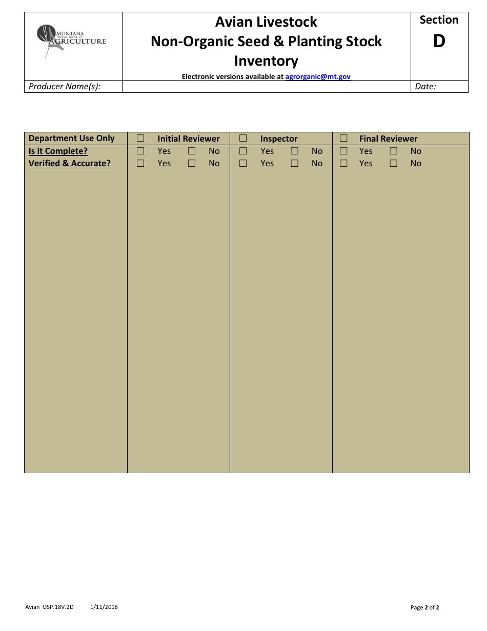 Avian Production Operation Profile - Montana, Page 8