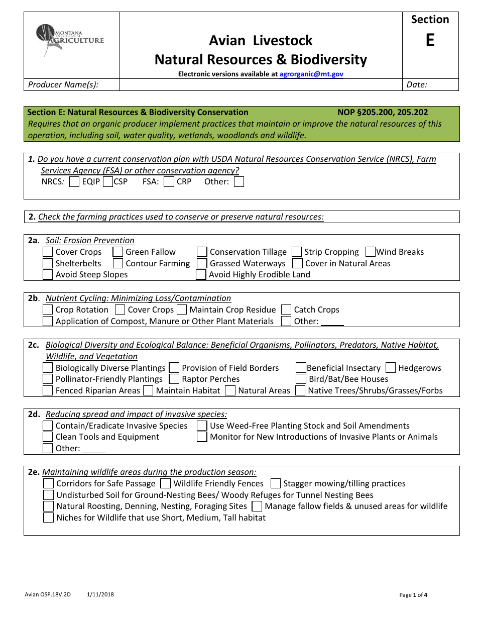 Avian Production Operation Profile - Montana, Page 9