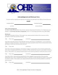 Acknowledgement and Disclosure Form - Montana