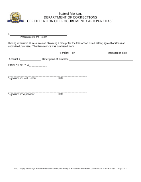 Form DOC1.2.8(A)  Printable Pdf