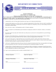 Document preview: Employee Agreement to Accept the U.S. Bank Visa Purchasing Card - Montana