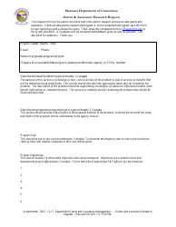 Document preview: Grants & Assistance Research Request Form - Montana