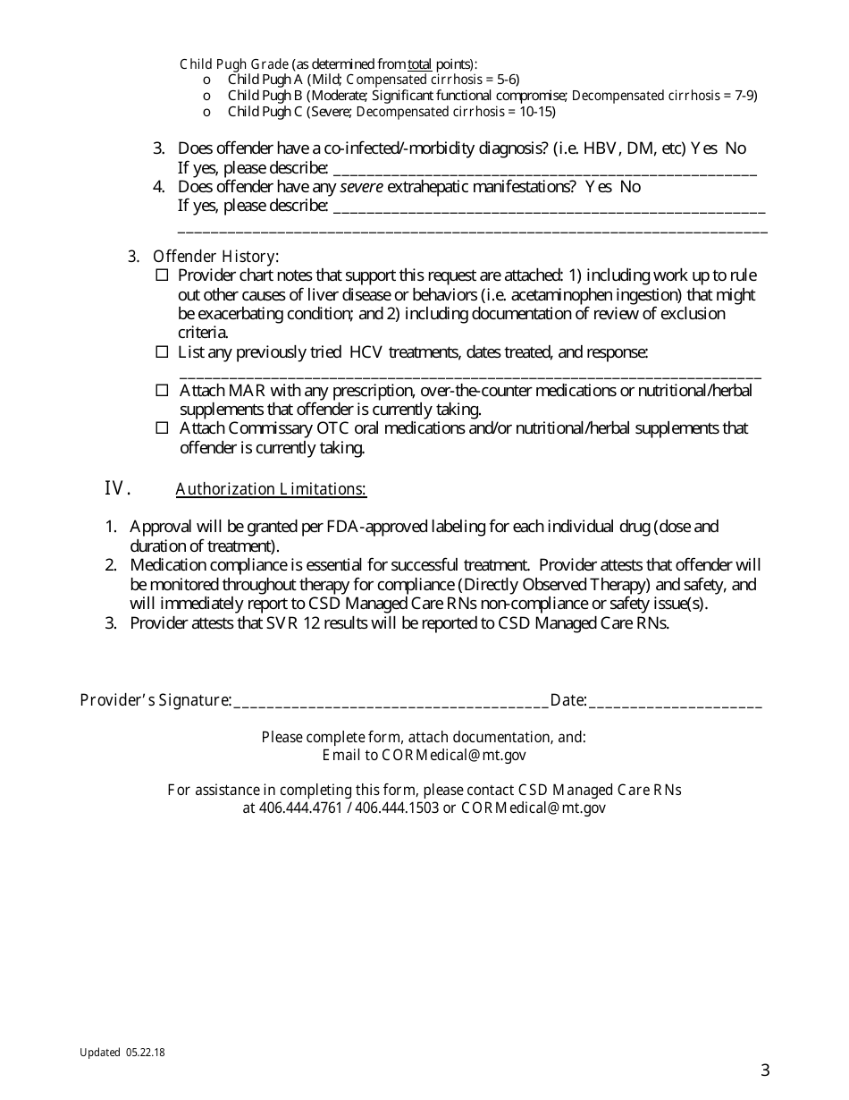 Hcv Treatment Pre-authorization Form - Montana, Page 3