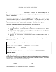 Document preview: Housing Allowance Agreement Form - Montana
