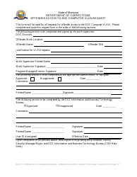 &quot;Offender Access to Doc Computer Vlan Request Form&quot; - Montana