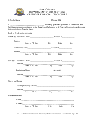 Offender Financial Disclosure Form - Montana