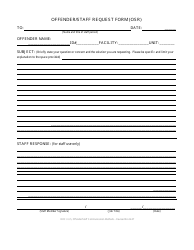 Document preview: Offender/Staff Request Form (Osr) - Montana