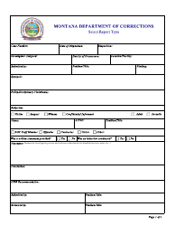 Document preview: Administrative Investigation Report / Prea Summary Report Form - Montana
