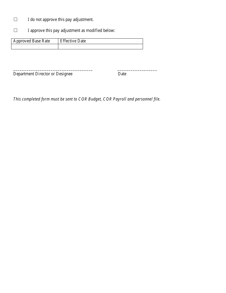Form A Request to Implement a Broadband Pay Adjustment - Montana, Page 3