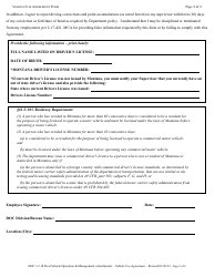 Vehicle Use Agreement Form - Montana, Page 2