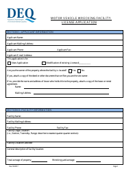 Motor Vehicle Wrecking Facility License Application Form - Montana, Page 2