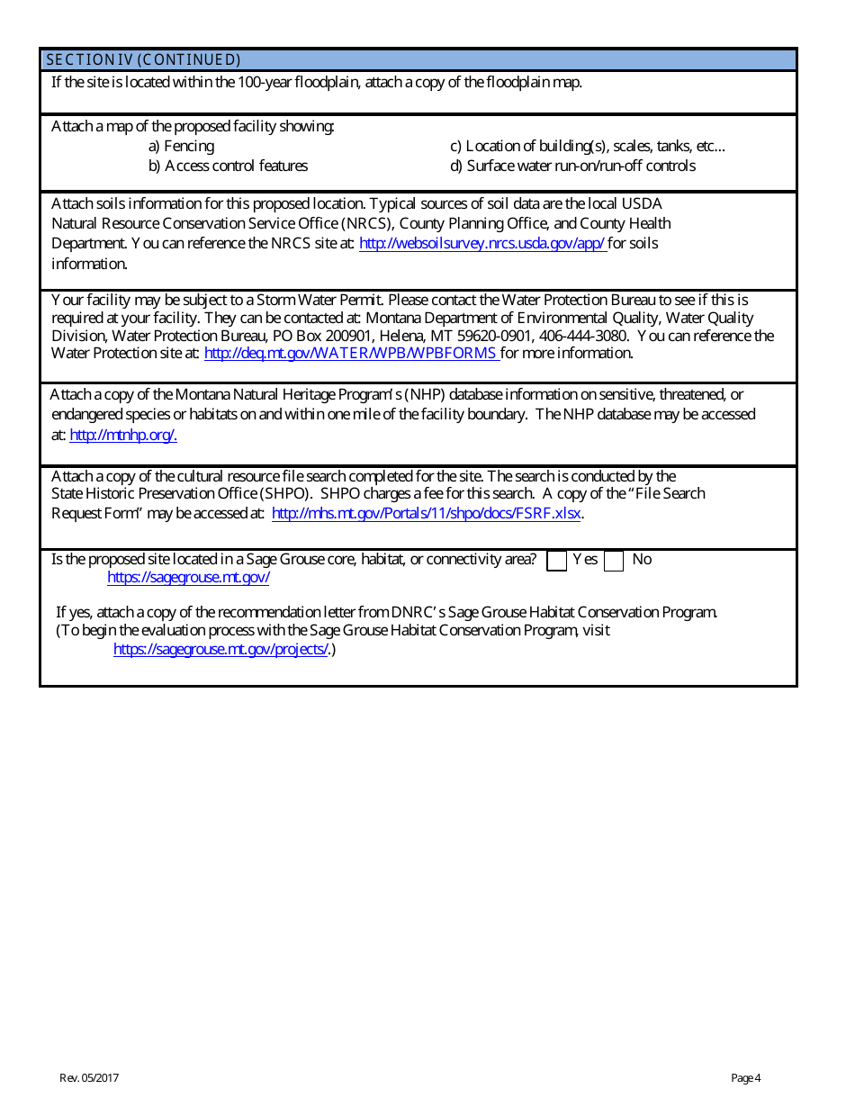Motor Vehicle Wrecking Facility License Application Form - Montana, Page 4