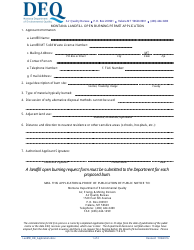 Document preview: Montana Landfill Open Burning Permit Application Form - Montana