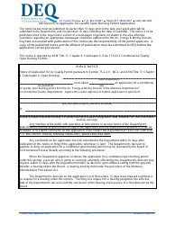 Montana Landfill Open Burning Permit Application Form - Montana, Page 2