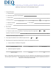 Montana Trade Waste Open Burning Permit Application Form - Montana, Page 3