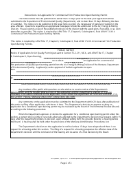 Montana Commercial Film Production Open Burning Permit Application - Montana, Page 2