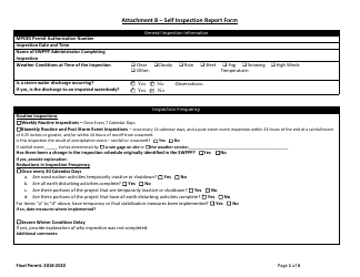 Attachment B Self Inspection Report Form - Montana