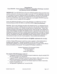 Instructions for Form NOI-SWI Notice of Intent for Multi-Sector Storm Water Discharges Associated With Industrial Activity - Montana
