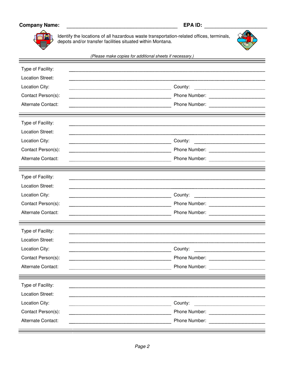 Montana Hazardous Waste Transporter Registration Form Download Fillable PDF Templateroller