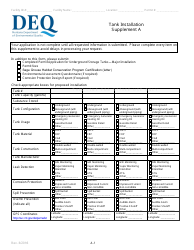 Supplement A Tank Installation - Montana