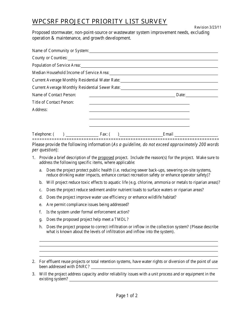 priority assignment survey