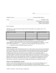 Document preview: Lead and Copper Consumer Notice Posting Template for Non-community - Non-transient Systems - Montana