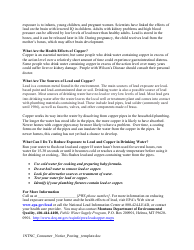 Lead and Copper Consumer Notice Posting Template for Non-community - Non-transient Systems - Montana, Page 2