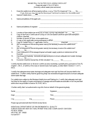 Document preview: Municipal Facilities Exclusion Checklist - Montana