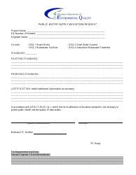 Document preview: Public Water Supply Deviation Request Form - Montana