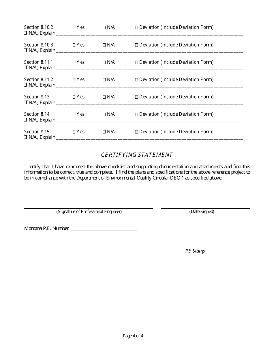 Water Main Extension and Replacement Checklist - Montana, Page 6