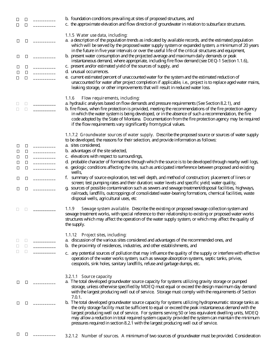 New Community Water Supply Well Expedited Review Checklist - Montana, Page 4