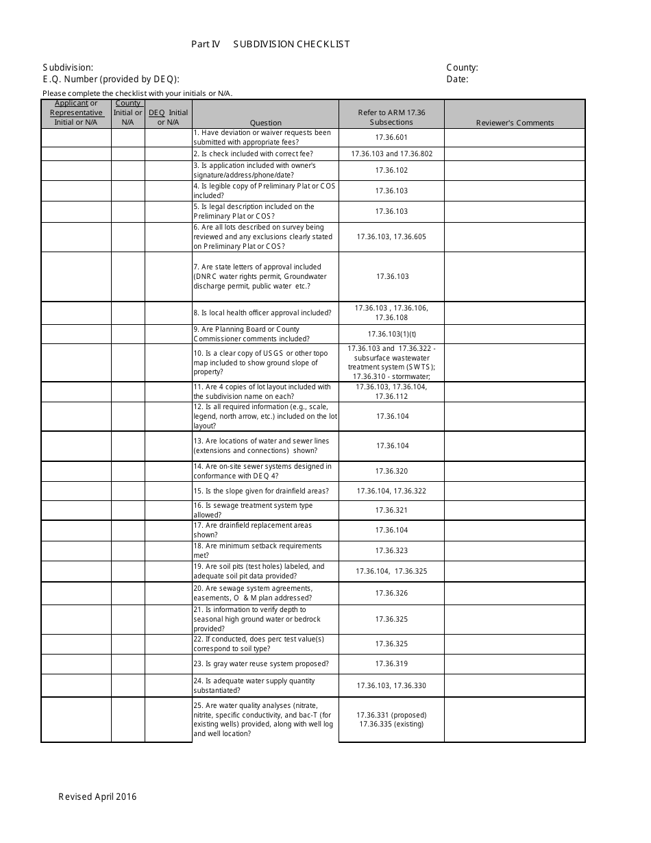 Pre-application Meeting Form - Montana, Page 14