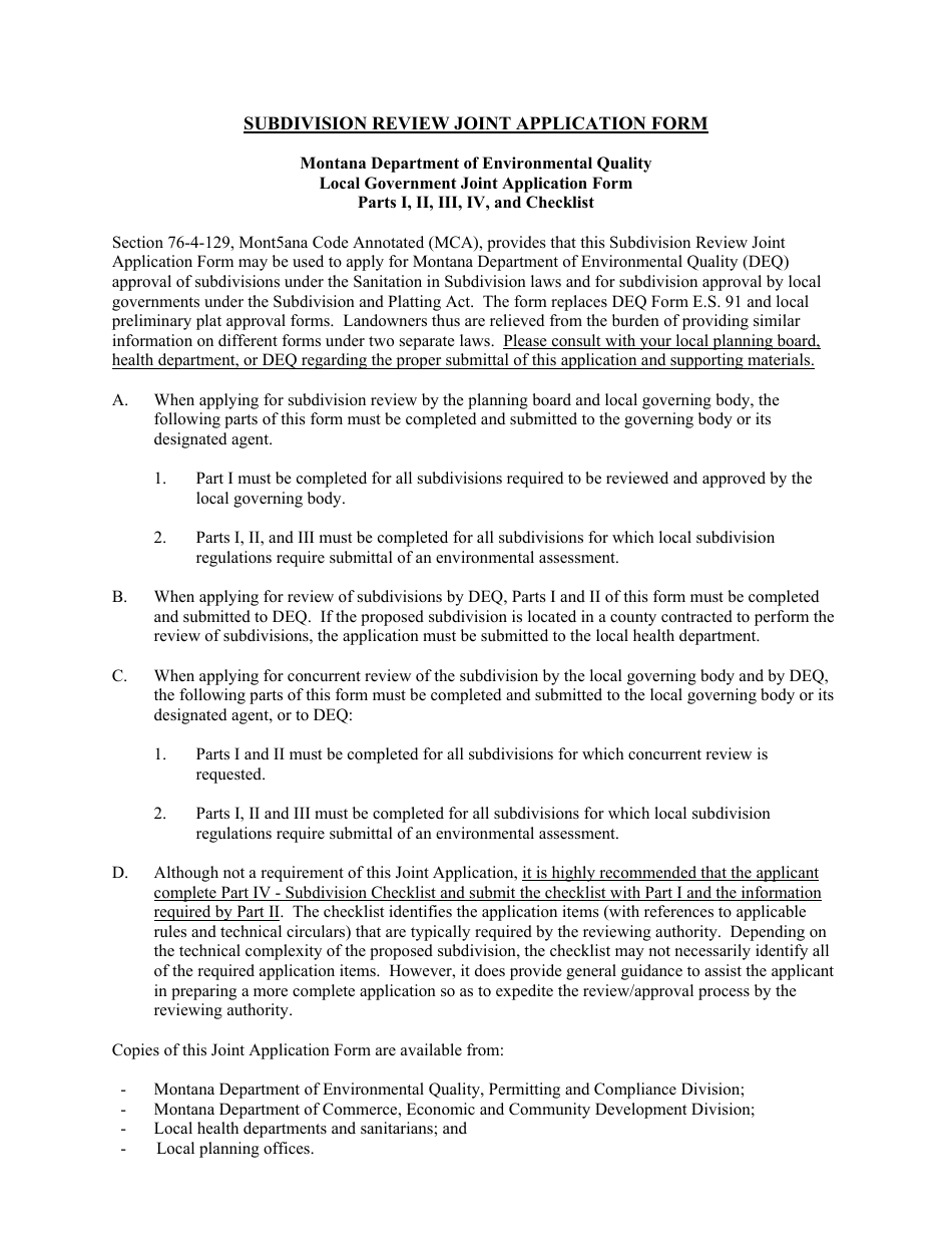 Pre-application Meeting Form - Montana, Page 2