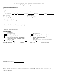 Document preview: Pre-application Meeting Form - Montana