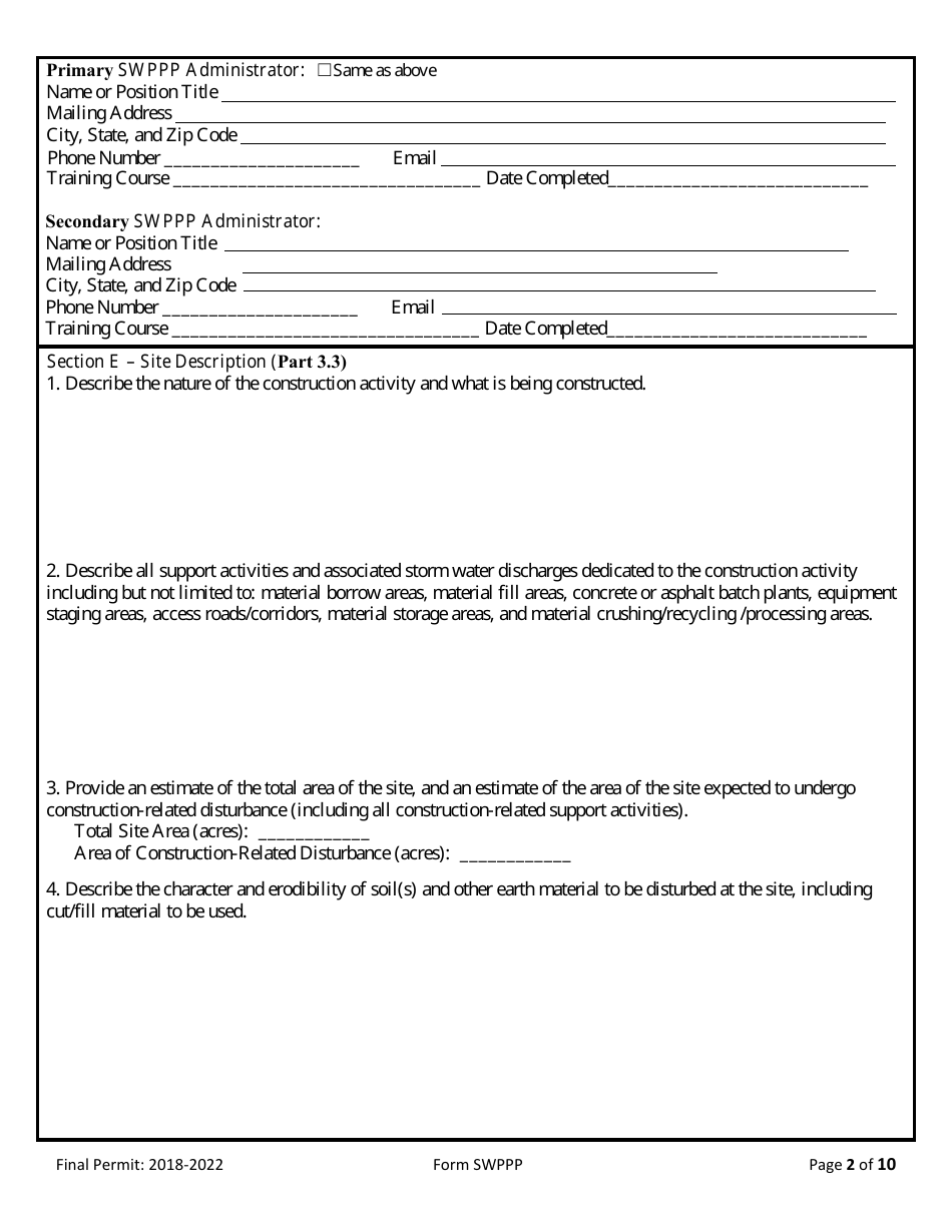 Form SWPPP - 2022 - Fill Out, Sign Online and Download Fillable PDF ...