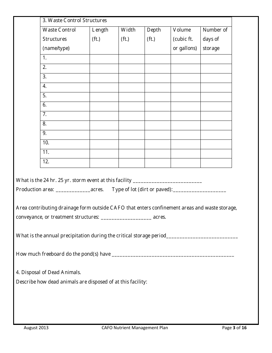 Form NMP Nutrient Management Plan - Montana, Page 3