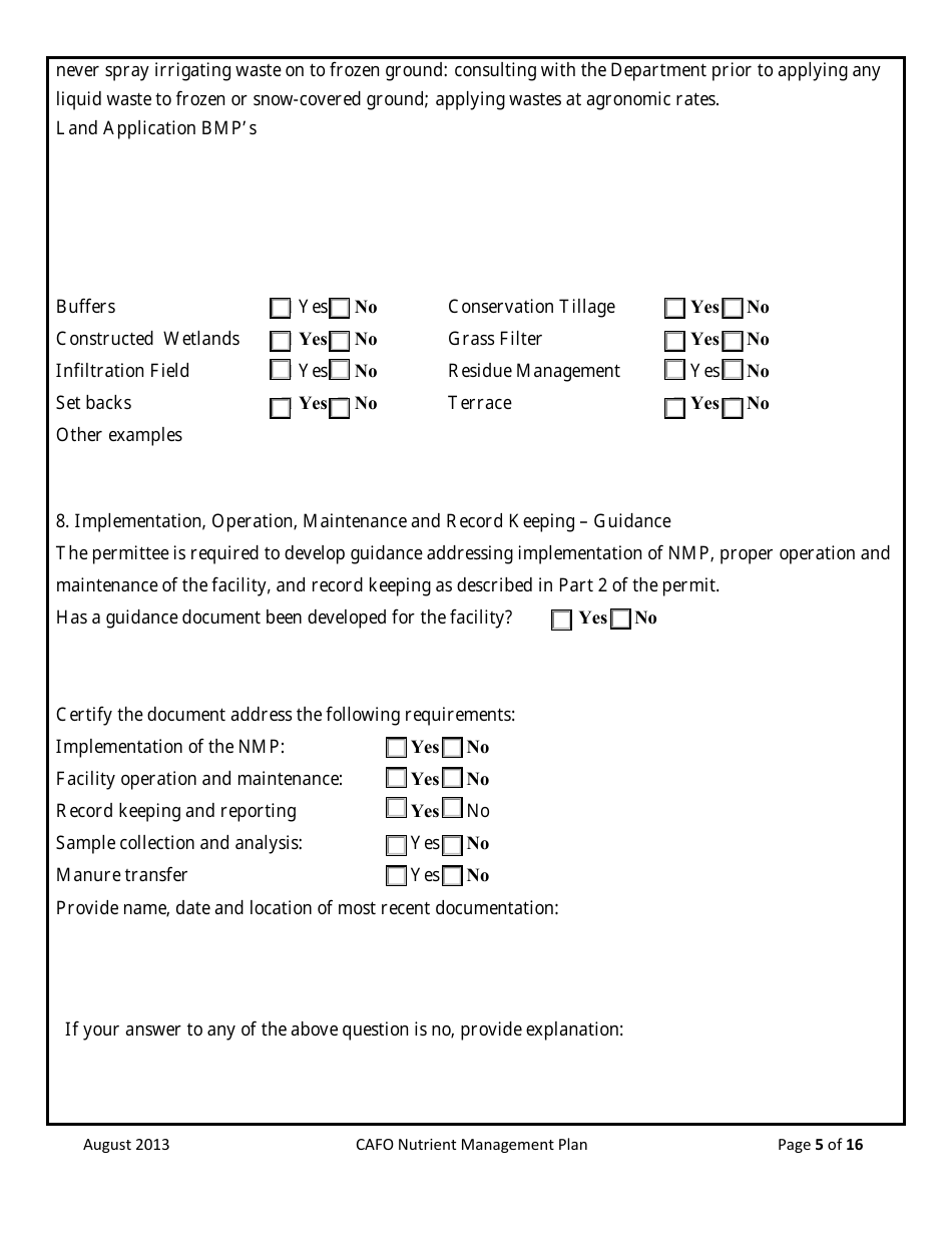 Form NMP Nutrient Management Plan - Montana, Page 5