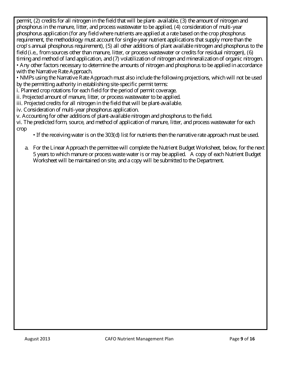 Form NMP Nutrient Management Plan - Montana, Page 9